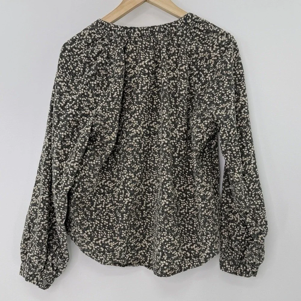 Universal Thread Micro Floral‎ Corduroy Puff Slv Floral 100% Cotton Sz M Cottage